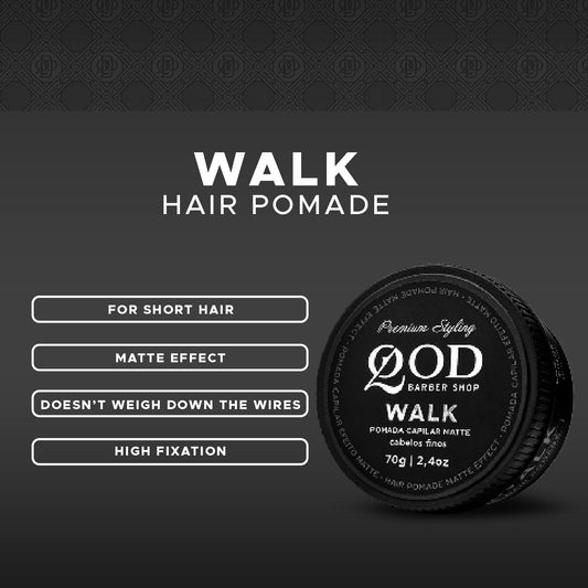 Walk Hair Pomade 70g - Medium Hold- Matte Effect - QOD Barber Shop